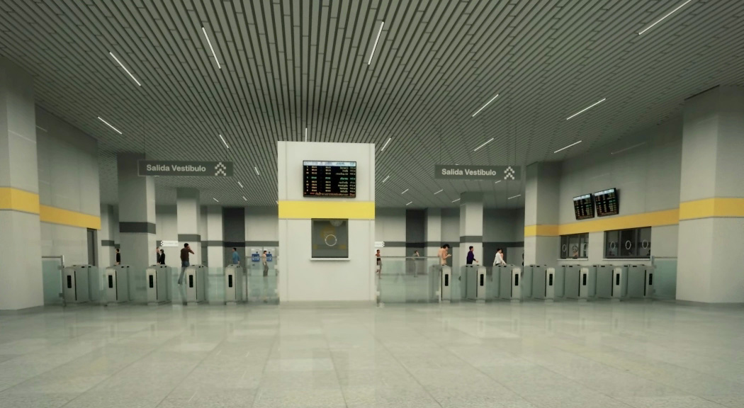 Metro de Lima, infografía vestíbulo