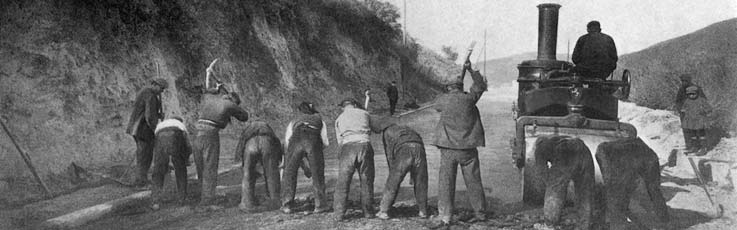 Construction of asphalt surface. Road from Barcelona to Ribas