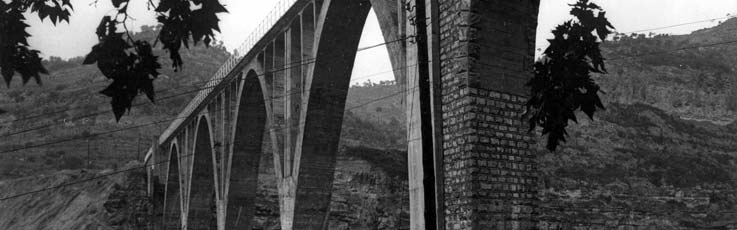 Construcción del viaducto de Monistrol (Barcelona)